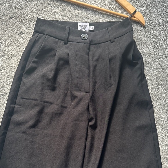 Princess Polly Archer Black Wide Leg High Waisted Pants - Picture 7 of 8